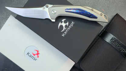 Kansept Knives Baku Titanium Handles with Timascus Inlay 3.2" CPM-S35VN (DISCOUNT IN CART)