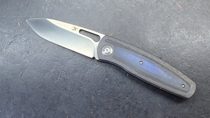 Kansept Mato Twill Carbon Fiber Blue/Black G10 Inlays 3.3" S35VN (DISCOUNT IN CART)
