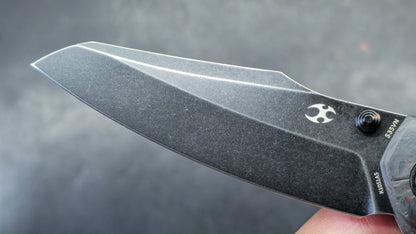 Kansept Weim Black/Red Titanium/Twill Carbon Fiber S35VN Sheepsfoot (DISCOUNT IN CART)