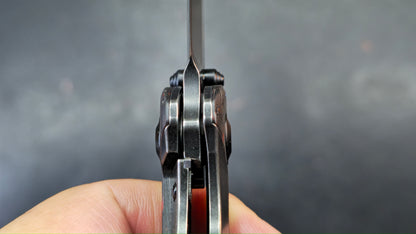 Kansept Weim Black/Red Titanium/Twill Carbon Fiber S35VN Sheepsfoot (DISCOUNT IN CART)