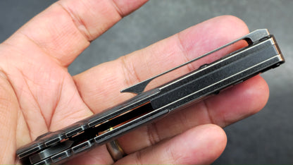 Kansept Weim Black/Red Titanium/Twill Carbon Fiber S35VN Sheepsfoot (DISCOUNT IN CART)