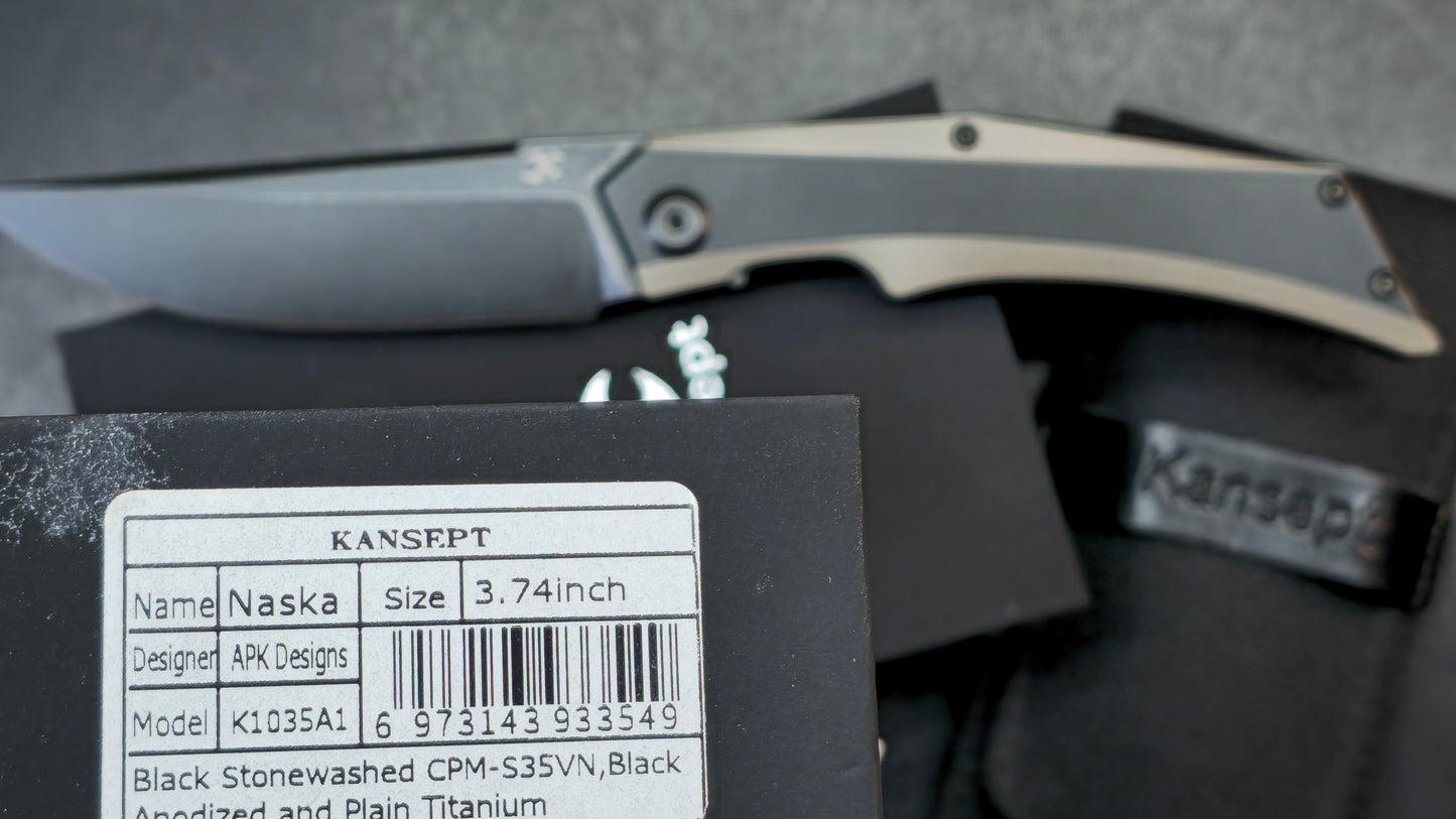 Kansept Folding Knife Naska Titanium CPM-S35VN (DISCOUNT IN CART)