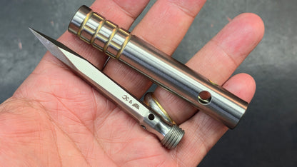 Kansept EDC Stiletto Plain / Black Anodized Titanium 5Cr13 Blade (DISCOUNT IN CART)