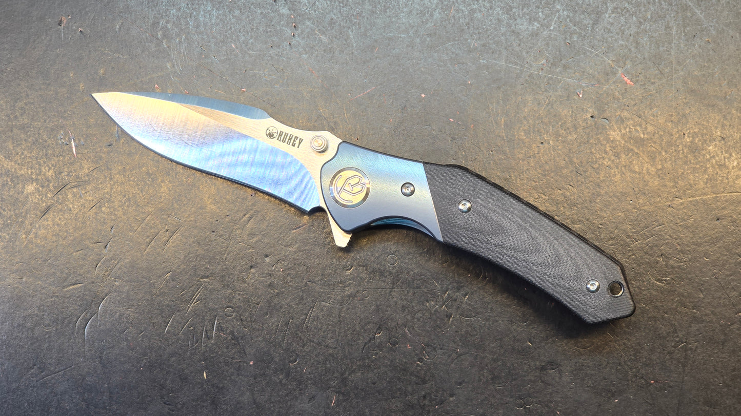 Kubey ku163b Titanium bolsters G-10 Aus-10 (NO BOX)