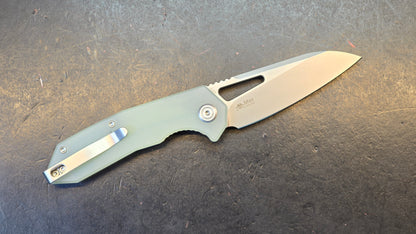 Kubey Vagrant Folding Knife Jade G10 Handle 14C28N