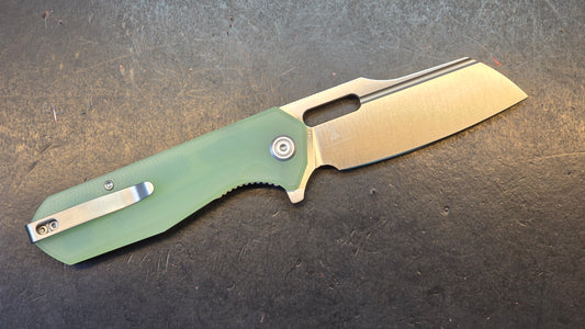 Kubey Atlas Liner Lock Folding Knife Jade G10 Handle 14C28N