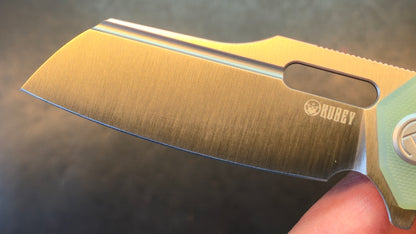 Kubey Atlas Liner Lock Folding Knife Jade G10 Handle 14C28N