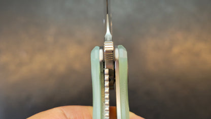 Kubey Atlas Liner Lock Folding Knife Jade G10 Handle 14C28N