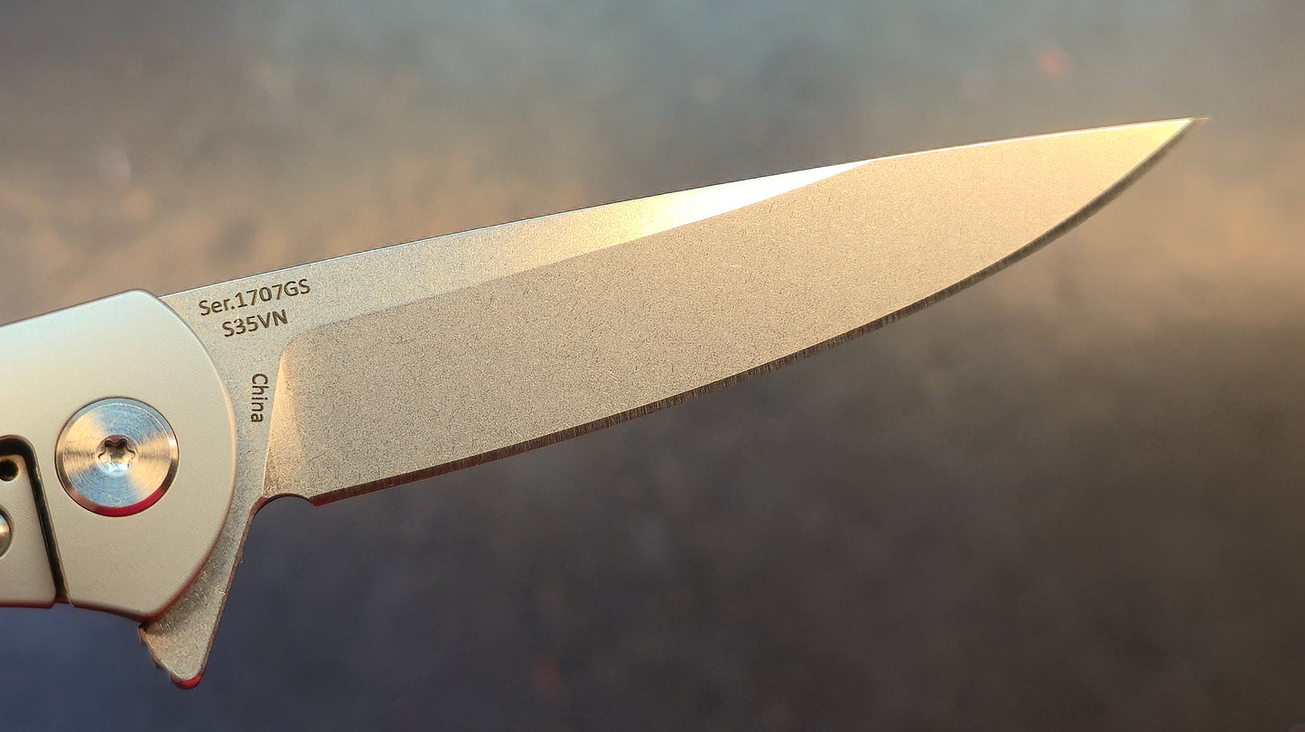 Artisan Cutlery Shark Titanium Carbon Fiber Handle S35VN Blade