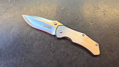 KUBEY KU096 Stainless Steel Thumb Open SS Handle (Rainbow) SS Blade (NO BOX)