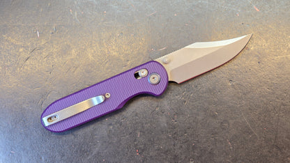 Geo Ethereal Cutter Purple G10 Handle M390 Clip Point