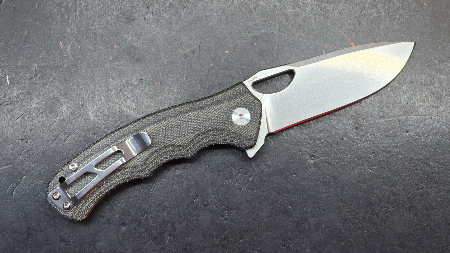 QSP Gorilla Liner Lock Black Micarta Handle 14C28N (DISCOUNT IN CART)