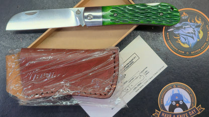 QSP Worker Green Jimped Bone - Blue CF/G10 Handle N690