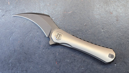 Shieldon Scythe (XL) Titanium Handle DLC CPM-S35VN Pikal Blade (DISCOUNT IN CART)