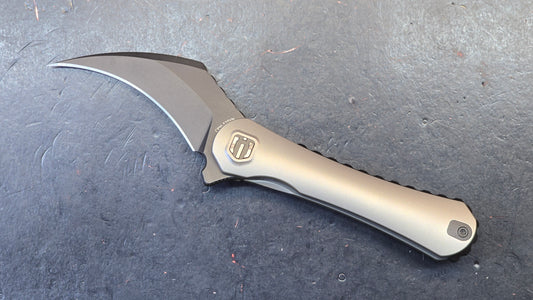 Shieldon Scythe (XL) Titanium Handle DLC CPM-S35VN Pikal Blade (DISCOUNT IN CART)