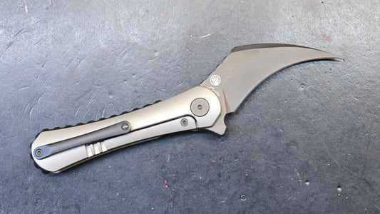 Shieldon Scythe (XL) Titanium Handle DLC CPM-S35VN Pikal Blade (DISCOUNT IN CART)