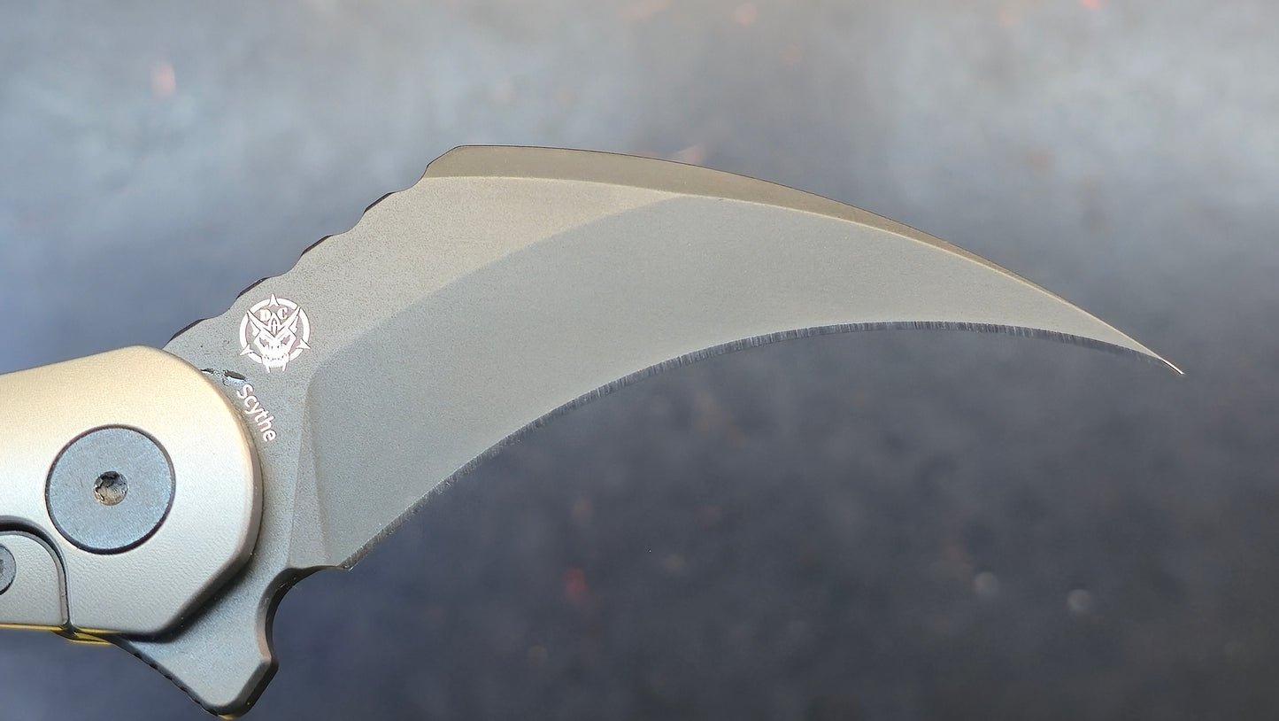 Shieldon Scythe (XL) Titanium Handle DLC CPM-S35VN Pikal Blade (DISCOUNT IN CART)