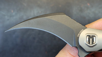 Shieldon Scythe (XL) Titanium Handle DLC CPM-S35VN Pikal Blade (DISCOUNT IN CART)