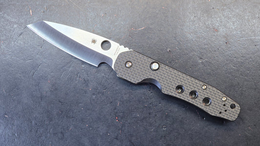 Spyderco Smock Button Compression Lock Carbon Fiber G10 S30V (DISCOUNT IN CART)