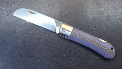 QSP Worker Green Jimped Bone - Blue CF/G10 Handle N690