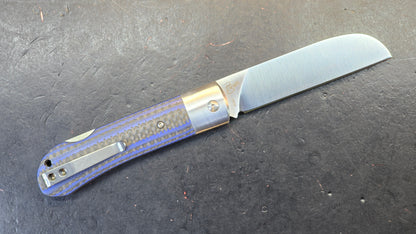 QSP Worker Green Jimped Bone - Blue CF/G10 Handle N690