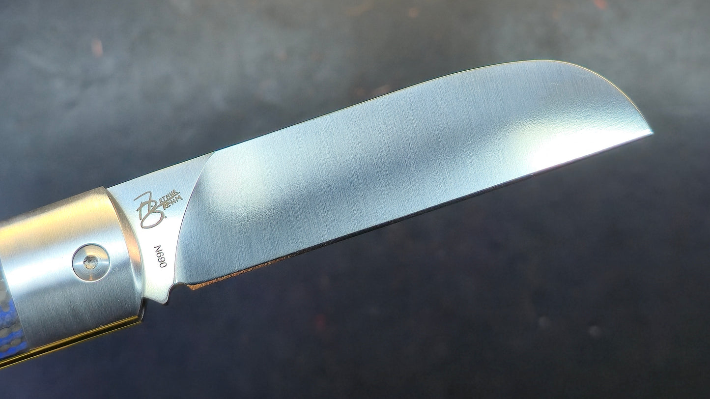 QSP Worker Green Jimped Bone - Blue CF/G10 Handle N690
