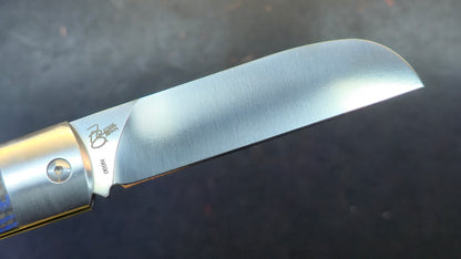 QSP Worker Green Jimped Bone - Blue CF/G10 Handle N690
