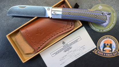 QSP Worker Green Jimped Bone - Blue CF/G10 Handle N690