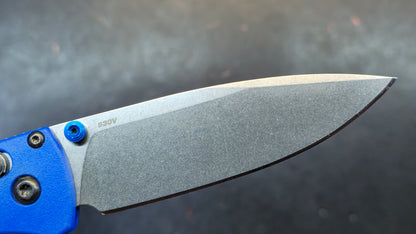 Benchmade Bugout Knife Blue Handle Plain CPMS30V Blade (DISCOUNT IN CART)
