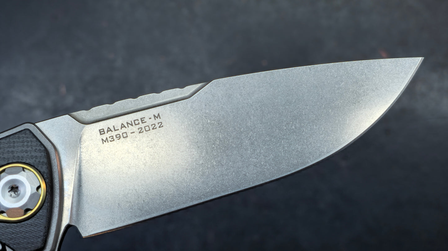 Maxace Balance 2.0 Yellow/Black G10 Handle M390 Blade (DISCOUNT IN CART)