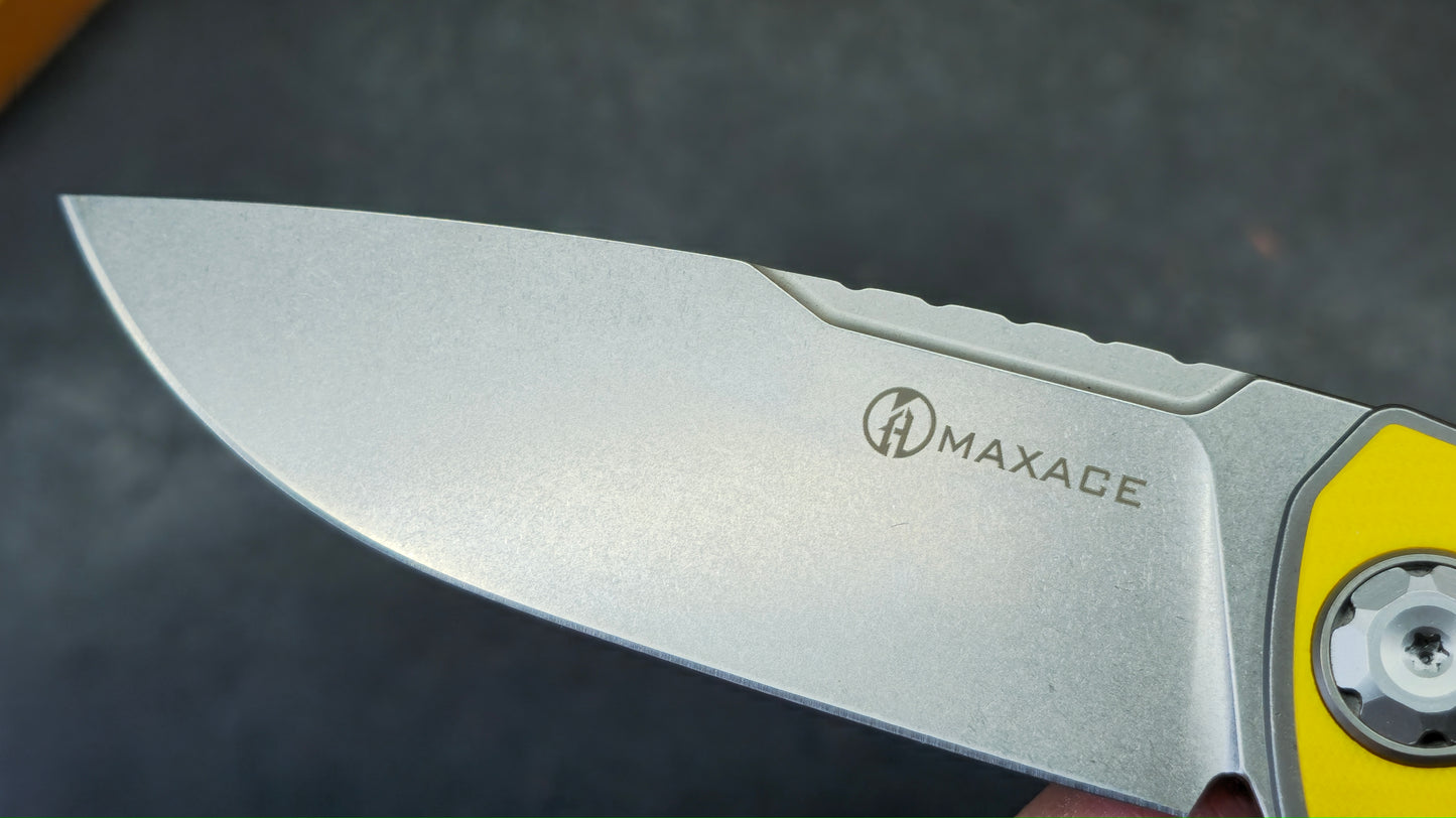 Maxace Balance 2.0 Yellow/Black G10 Handle M390 Blade (DISCOUNT IN CART)