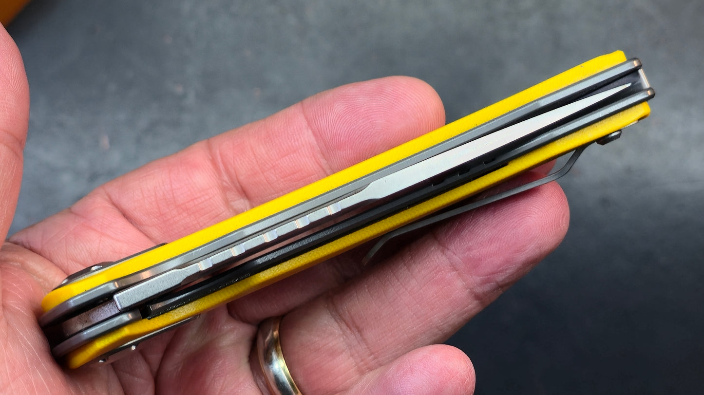 Maxace Balance 2.0 Yellow/Black G10 Handle M390 Blade (DISCOUNT IN CART)