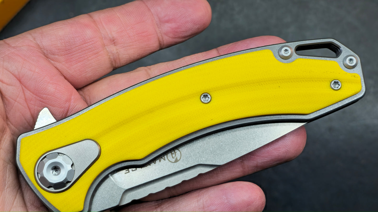 Maxace Balance 2.0 Yellow/Black G10 Handle M390 Blade (DISCOUNT IN CART)