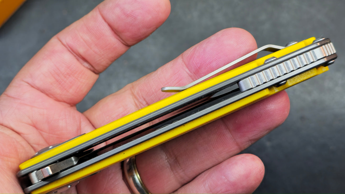 Maxace Balance 2.0 Yellow/Black G10 Handle M390 Blade (DISCOUNT IN CART)