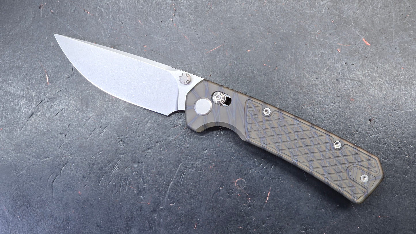 Geo Blaze 2502C Flame Ano Titanium Handle M390 (DISCOUNT IN CART)