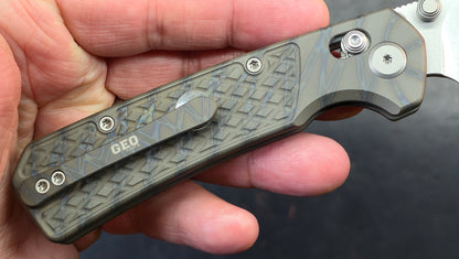 Geo Blaze 2502C Flame Ano Titanium Handle M390 (DISCOUNT IN CART)