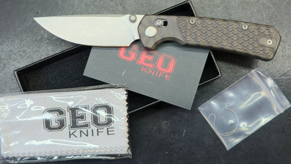 Geo Blaze 2502C Flame Ano Titanium Handle M390 (DISCOUNT IN CART)