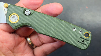Vosteed Porcupine Button Top Liner Lock Micarta 14C28N