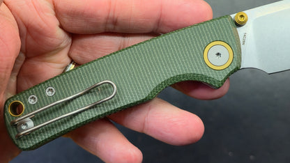 Vosteed Porcupine Button Top Liner Lock Micarta 14C28N