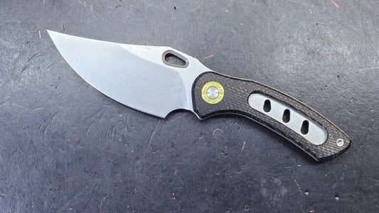 TwoSun TS536 Fixed Blade Black Micarta Handle D2 Stonewash