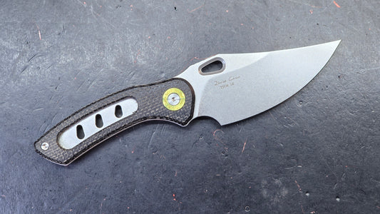 TwoSun TS536 Fixed Blade Black Micarta Handle D2 Stonewash