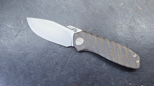 KB Agera Flame Maze Titanium Handle M390 Blade (DISCOUNT IN CART)
