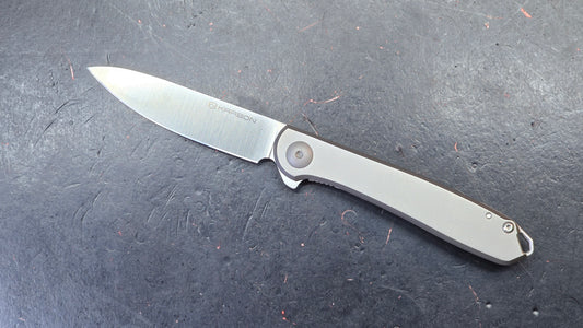 Karbon Knives Tidbit Frame Lock Gray Titanium 3" Satin S35VN