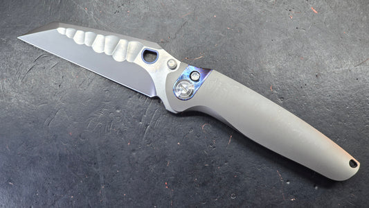 Ketuo Knives Dirty Bird P Button Liner Lock Zircuti & Titanium Gray Handle M390