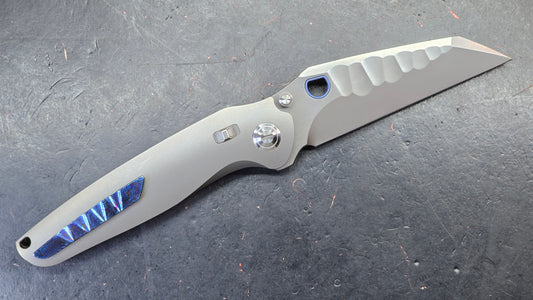 Ketuo Knives Dirty Bird P Button Liner Lock Zircuti & Titanium Gray Handle M390