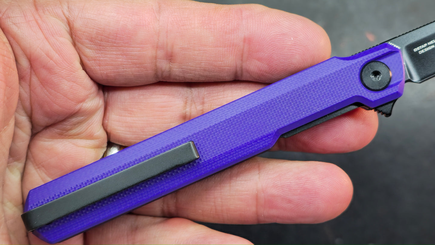 Bestech DUOZ Black/Jade/Purple G10 Handle 14C28N
