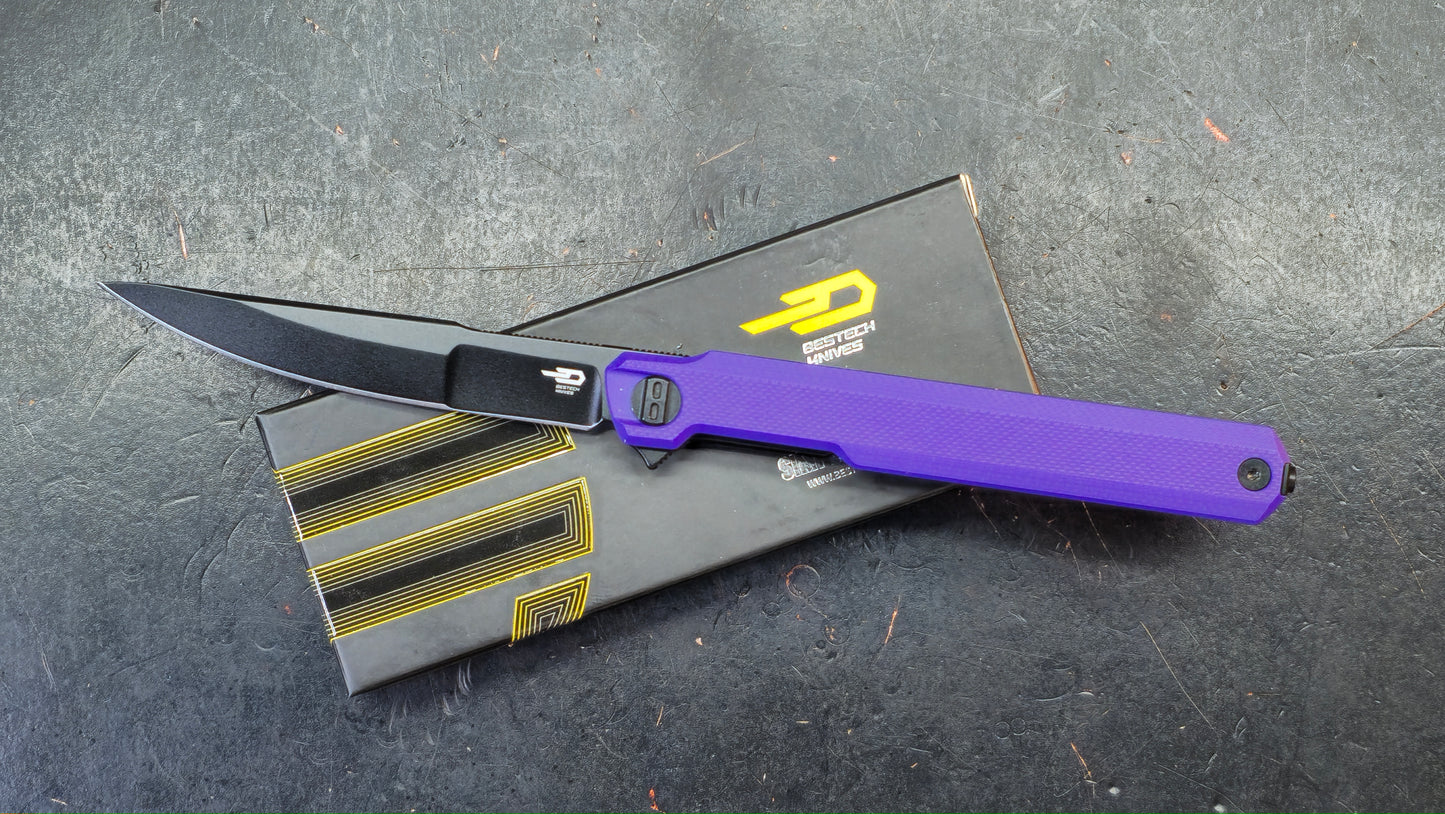 Bestech DUOZ Black/Jade/Purple G10 Handle 14C28N