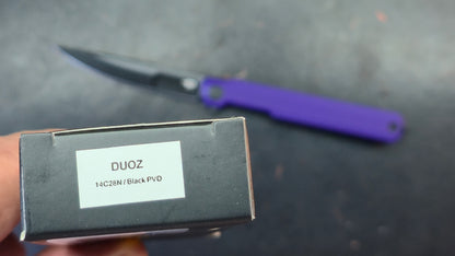 Bestech DUOZ Black/Jade/Purple G10 Handle 14C28N