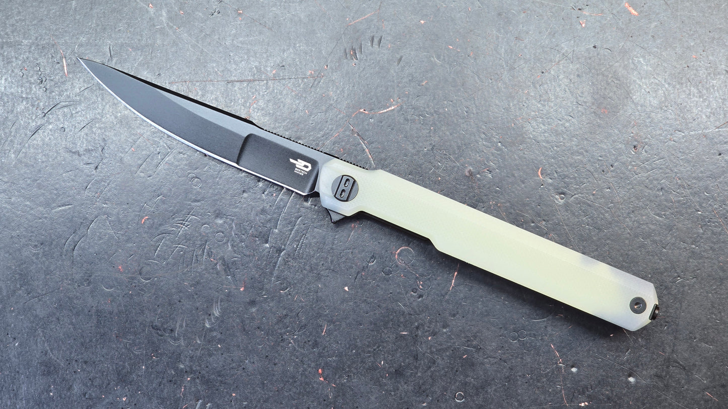Bestech DUOZ Black/Jade/Purple G10 Handle 14C28N