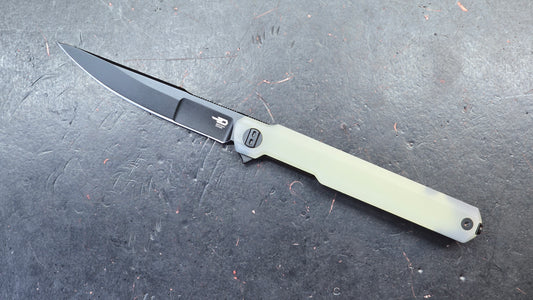 Bestech DUOZ Black/Jade/Purple G10 Handle 14C28N